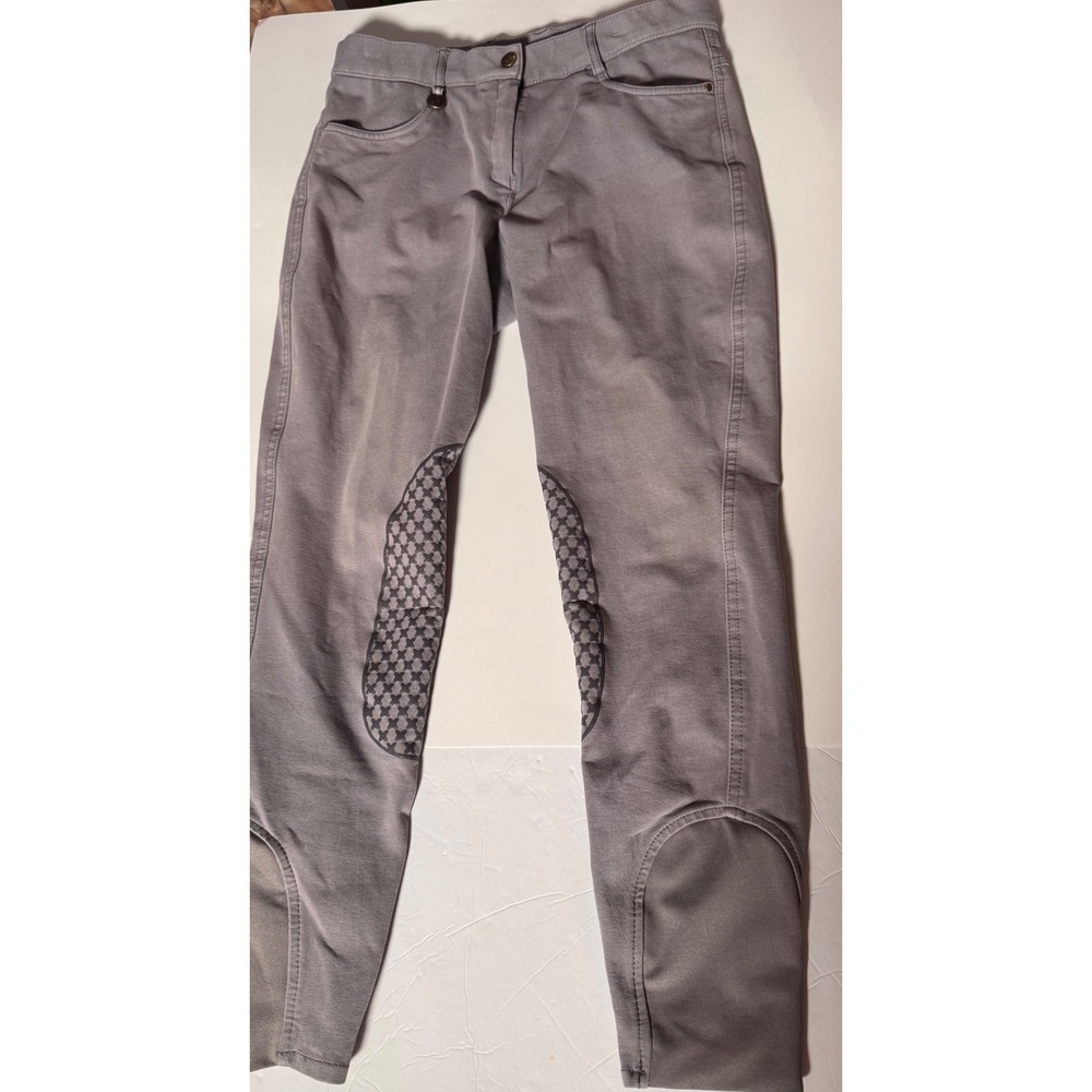 Ovation Riding Gray Equestrian Breeches Knee Patch Horse Riding Pants Size 28 29